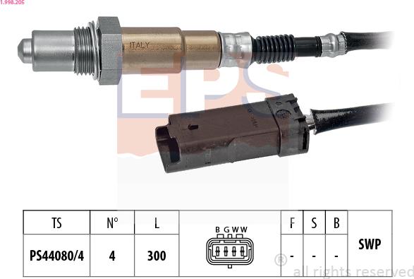 EPS 1.998.205 - Sonda lambda www.autoricambi360.it