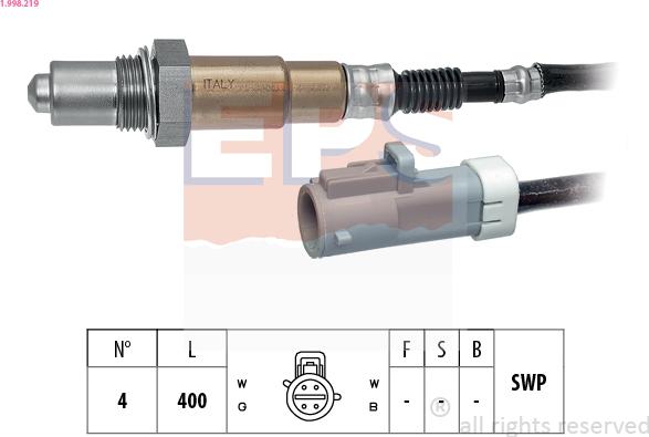 EPS 1.998.219 - Sonda lambda www.autoricambi360.it