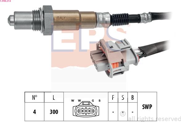 EPS 1.998.214 - Sonda lambda www.autoricambi360.it