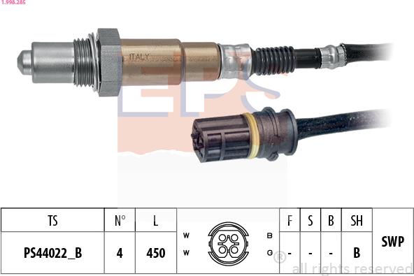 EPS 1.998.285 - Sonda lambda www.autoricambi360.it