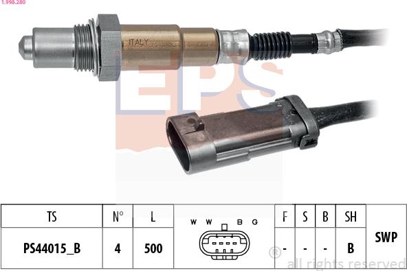 EPS 1.998.280 - Sonda lambda www.autoricambi360.it