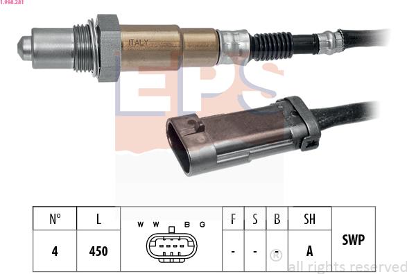 EPS 1.998.281 - Sonda lambda www.autoricambi360.it