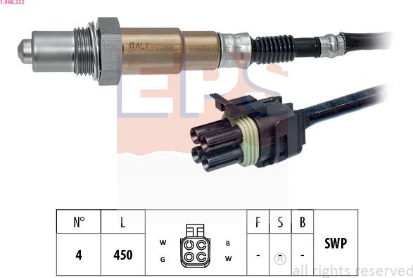 EPS 1.998.232 - Sonda lambda www.autoricambi360.it