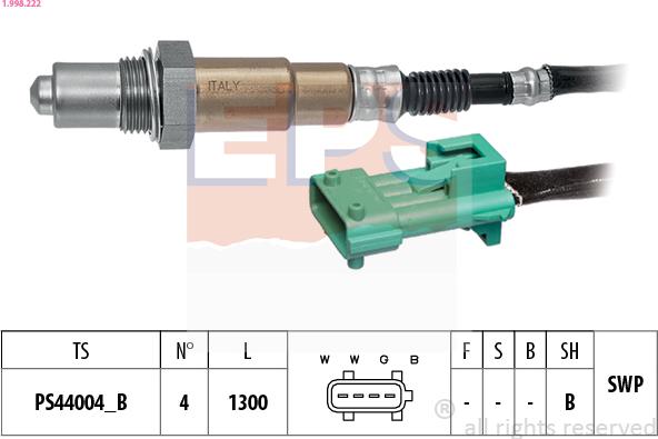 EPS 1.998.222 - Sonda lambda www.autoricambi360.it