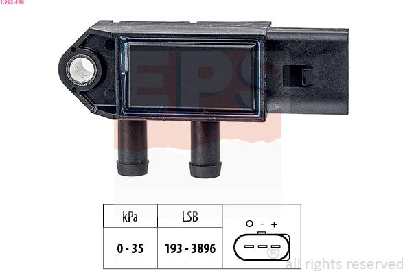 EPS 1.993.446 - Sensore, Pressione gas scarico www.autoricambi360.it