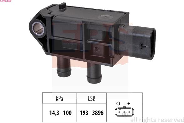 EPS 1.993.440 - Sensore, Pressione gas scarico www.autoricambi360.it
