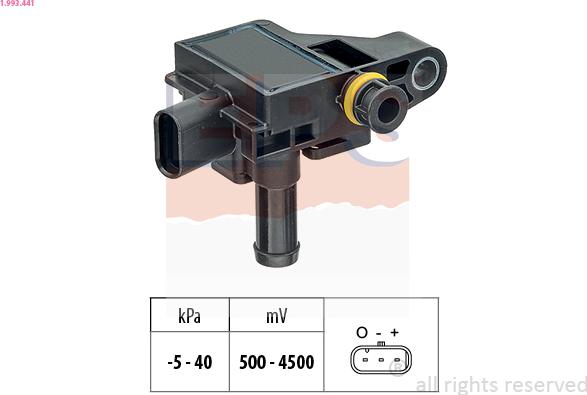 EPS 1.993.441 - Sensore, Pressione gas scarico www.autoricambi360.it