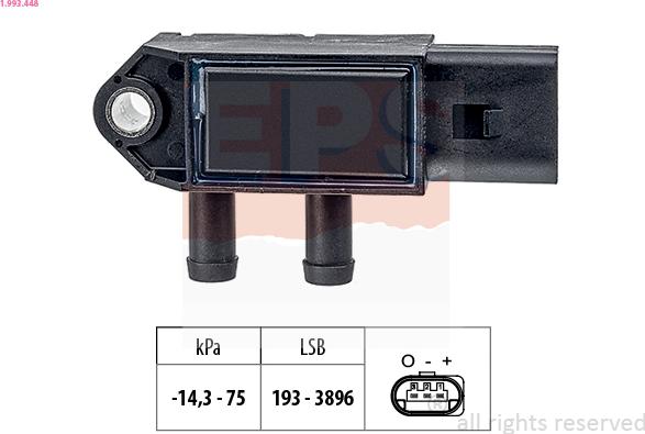 EPS 1.993.448 - Sensore, Pressione gas scarico www.autoricambi360.it