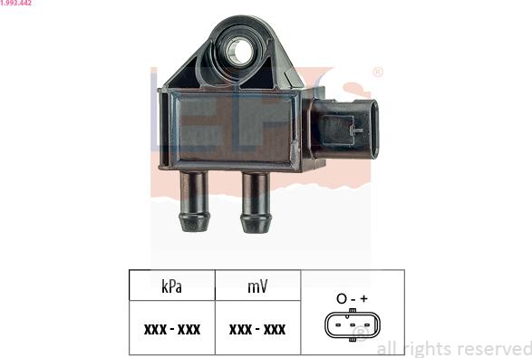 EPS 1.993.442 - Sensore, Pressione gas scarico www.autoricambi360.it