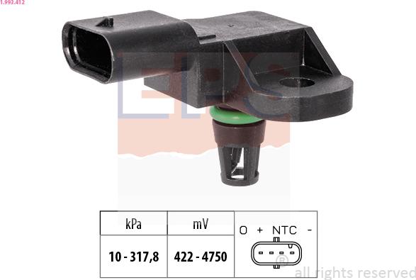 EPS 1.993.412 - Sensore pressione aria, Aggiustaggio altimetrico www.autoricambi360.it