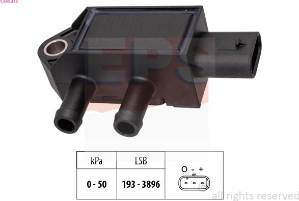 EPS 1.993.434 - Sensore, Pressione gas scarico www.autoricambi360.it