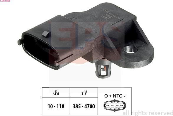 EPS 1.993.091 - Sensore pressione aria, Aggiustaggio altimetrico www.autoricambi360.it