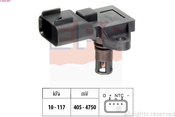 EPS 1.993.097 - Sensore pressione aria, Aggiustaggio altimetrico www.autoricambi360.it