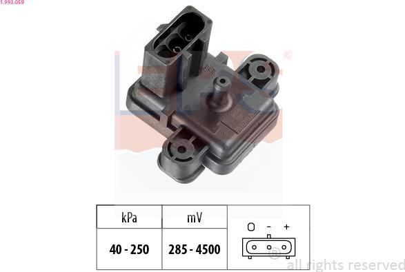 EPS 1.993.059 - Sensore pressione aria, Aggiustaggio altimetrico www.autoricambi360.it