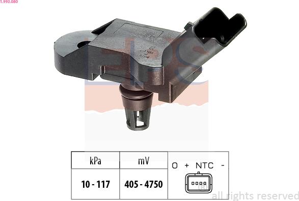 EPS 1.993.080 - Sensore pressione aria, Aggiustaggio altimetrico www.autoricambi360.it