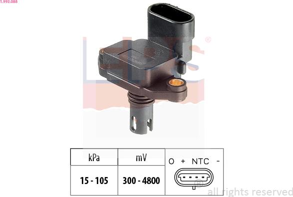 EPS 1.993.088 - Sensore pressione aria, Aggiustaggio altimetrico www.autoricambi360.it