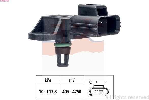 EPS 1.993.151 - Sensore pressione aria, Aggiustaggio altimetrico www.autoricambi360.it