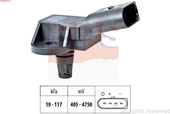 EPS 1.993.157 - Sensore pressione aria, Aggiustaggio altimetrico www.autoricambi360.it