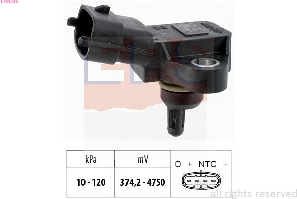 EPS 1.993.180 - Sensore pressione aria, Aggiustaggio altimetrico www.autoricambi360.it