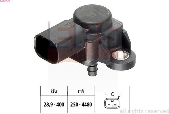 EPS 1.993.175 - Sensore, Pressione gas scarico www.autoricambi360.it