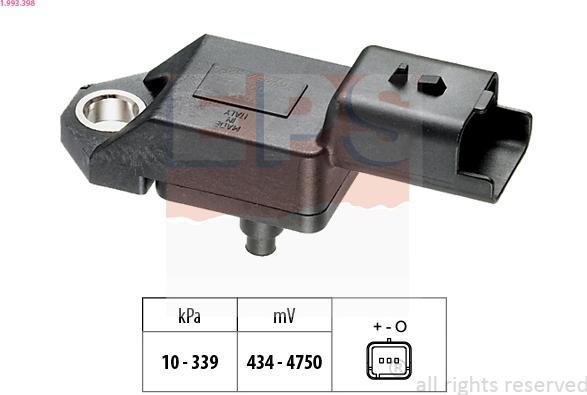 EPS 1.993.398 - Sensore pressione aria, Aggiustaggio altimetrico www.autoricambi360.it