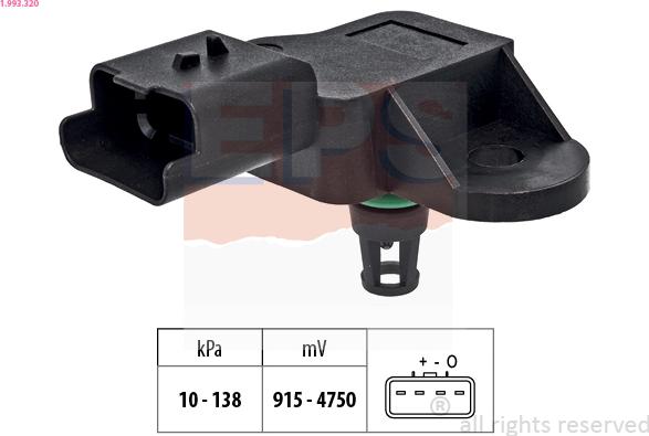 EPS 1.993.320 - Sensore pressione aria, Aggiustaggio altimetrico www.autoricambi360.it