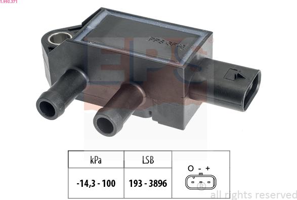 EPS 1.993.371 - Sensore, Pressione gas scarico www.autoricambi360.it