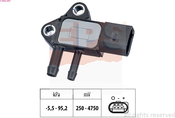 EPS 1.993.297 - Sensore, Pressione gas scarico www.autoricambi360.it