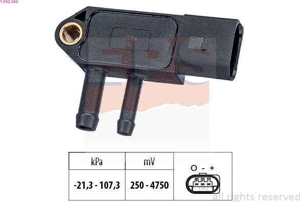 EPS 1.993.266 - Sensore, Pressione gas scarico www.autoricambi360.it