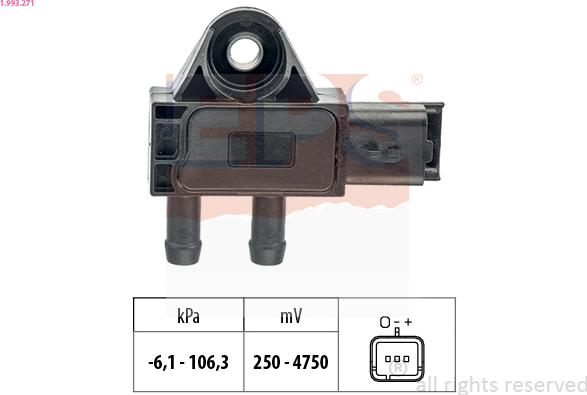 EPS 1.993.271 - Sensore, Pressione gas scarico www.autoricambi360.it