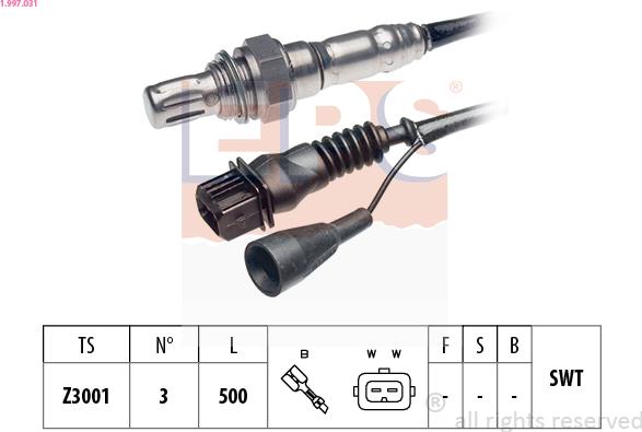 EPS 1.997.031 - Sonda lambda www.autoricambi360.it