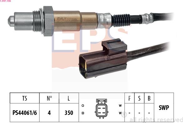 EPS 1.997.196 - Sonda lambda www.autoricambi360.it