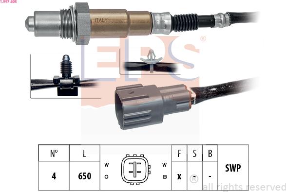 EPS 1.997.805 - Sonda lambda www.autoricambi360.it