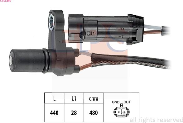 EPS 1.953.495 - Sensore n° giri, Cambio automatico www.autoricambi360.it