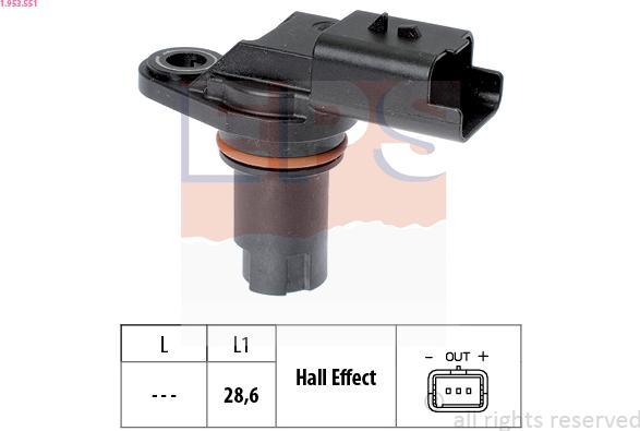 EPS 1.953.551 - Sensore, Posizione albero a camme www.autoricambi360.it