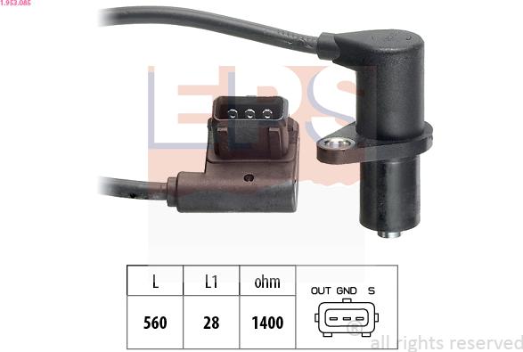 EPS 1.953.085 - Sensore, Posizione albero a camme www.autoricambi360.it