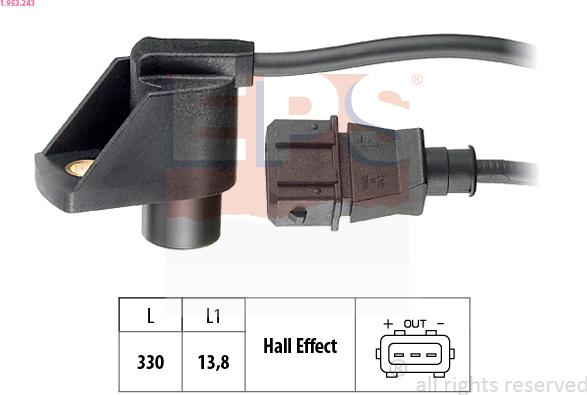 EPS 1.953.243 - Sensore, Posizione albero a camme www.autoricambi360.it