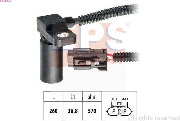 EPS 1.953.232 - Sensore n° giri, Cambio automatico www.autoricambi360.it