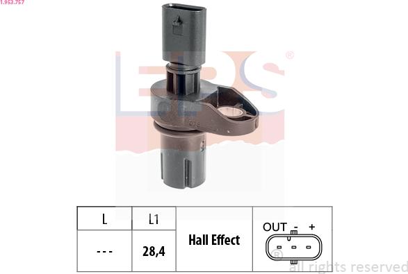 EPS 1.953.757 - Sensore, Posizione albero a camme www.autoricambi360.it