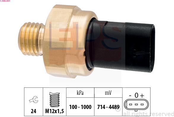 EPS 1.980.001 - Sensore, Pressione olio www.autoricambi360.it