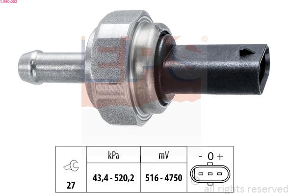 EPS 1.980.002 - Sensore, Pressione gas scarico www.autoricambi360.it