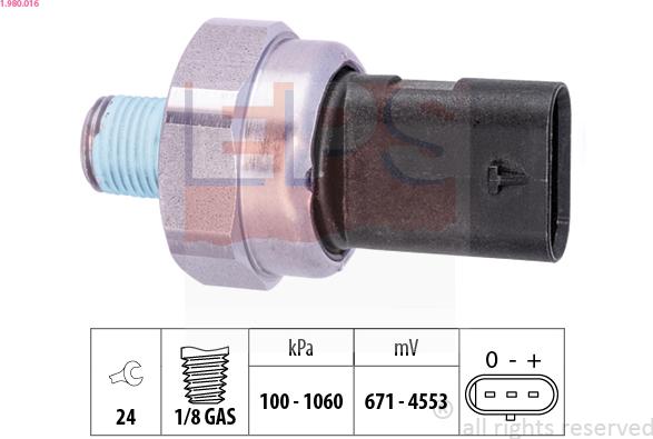 EPS 1.980.016 - Sensore, Pressione olio www.autoricambi360.it