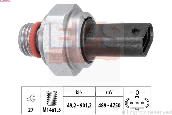 EPS 1.980.010 - Sensore, Pressione gas scarico www.autoricambi360.it