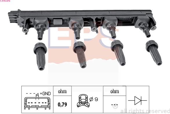 EPS 1.970.476 - Bobina d'accensione www.autoricambi360.it