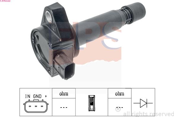 EPS 1.970.522 - Bobina d'accensione www.autoricambi360.it