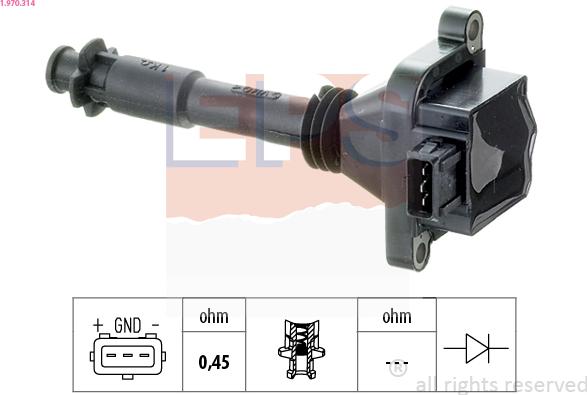 EPS 1.970.314 - Bobina d'accensione www.autoricambi360.it