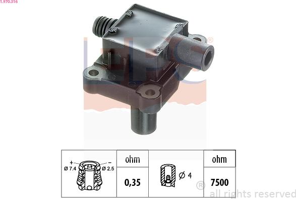 EPS 1.970.316 - Bobina d'accensione www.autoricambi360.it