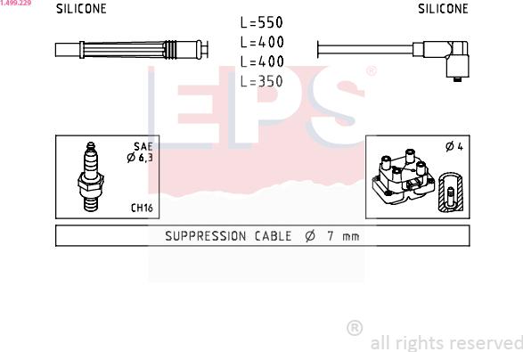 EPS 1.499.229 - Kit cavi accensione www.autoricambi360.it