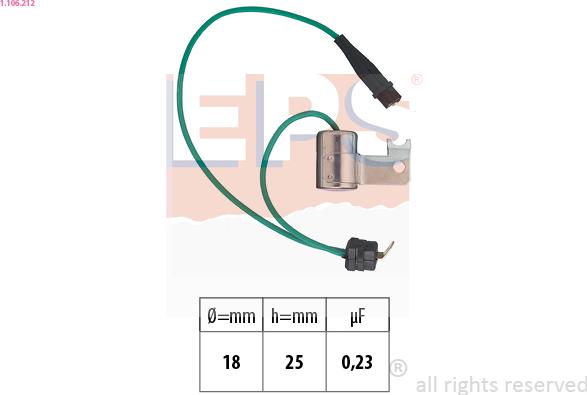 EPS 1.106.212 - Condensatore, Impianto d'accensione www.autoricambi360.it