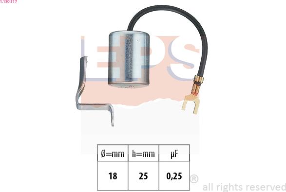 EPS 1.130.117 - Condensatore, Impianto d'accensione www.autoricambi360.it